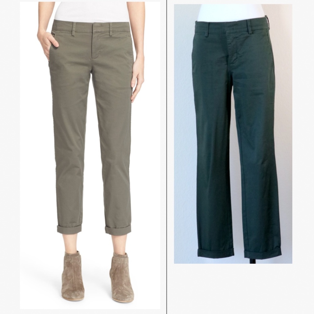 Vince mid-rise stretch cotton boyfriend trousers